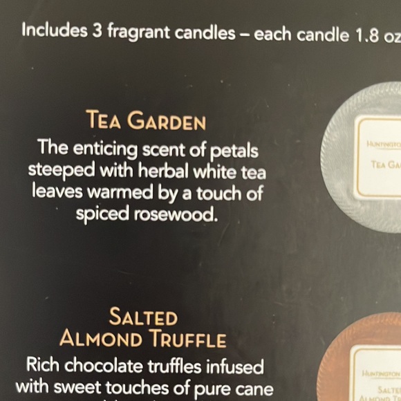 Huntington Home Macaron Candle Soy blend Tea Garden Salted Almond Raspberry Rose - Picture 11 of 13